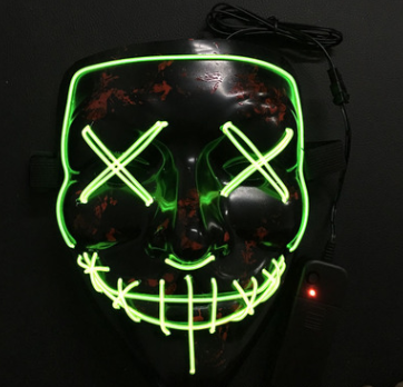 LED Glow Mask - Flashing Ghost Face for Adults