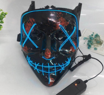 LED Glow Mask - Flashing Ghost Face for Adults