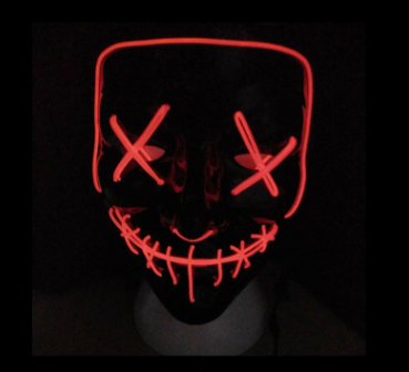 LED Glow Mask - Flashing Ghost Face for Adults