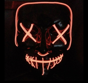 LED Glow Mask - Flashing Ghost Face for Adults