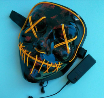 LED Glow Mask - Flashing Ghost Face for Adults